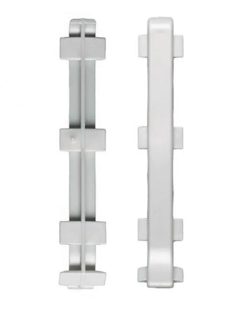 Соединитель для алюминиевого плинтуса Лука КПл 100-1.01л 100 мм серебро