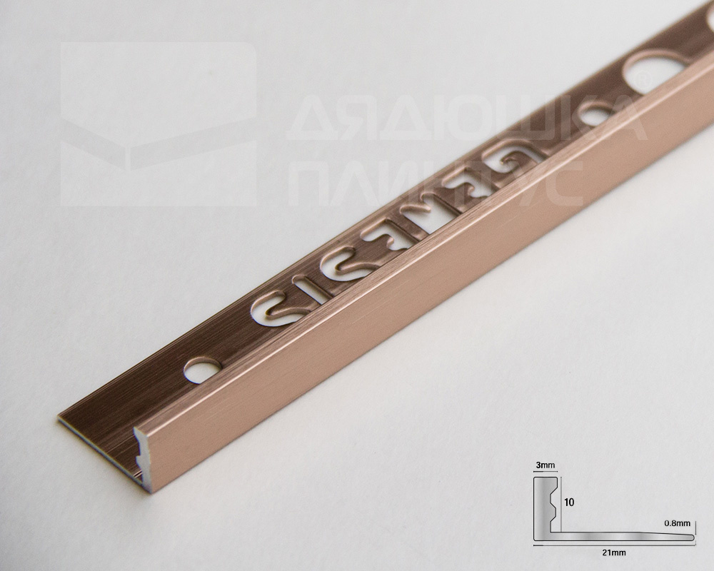 Профиль окантовочный Genesis ESA 100.96 10 х 2500 мм Медь браш